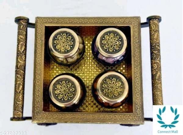 VNS Tray and Jar Wooden Tray and Jar Set - Tray And Jar